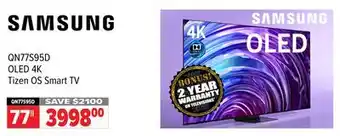 2001 Audio Video QN77S95D 77 OLED 4K Tizen OS Smart TV offer