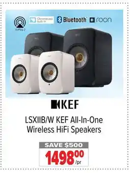 2001 Audio Video LSXIIB/W KEF All-In-One Wireless HiFi Speakers offer
