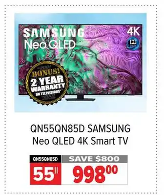 2001 Audio Video QN55QN85D SAMSUNG 55 Neo QLED 4K Smart TV offer