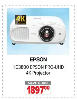2001 Audio Video HC3800 EPSON PRO-UHD 4K Projector offer