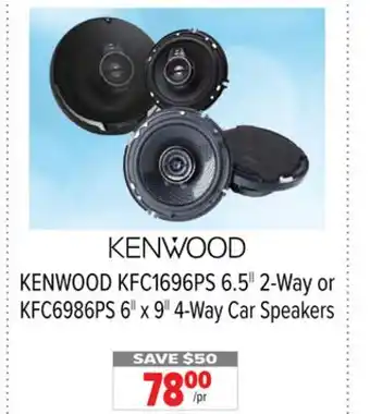 2001 Audio Video KENWOOD KFC1696PS 6.5|| 2-Way or KFC6986PS 6|| x 9|| 4-Way Car Speakers offer