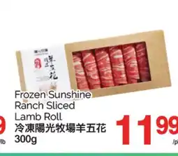 T&T Supermarket FROZEN SUNSHINE RANCH SLICED LAMB ROLL 300 G offer