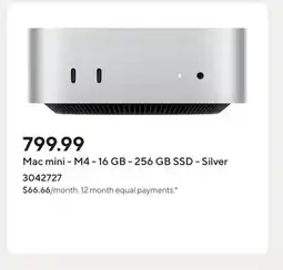 Staples Mac mini - M4 - 16 GB - 256 GB SSD - Silver offer
