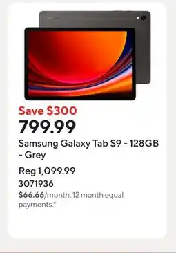Staples Samsung Galaxy Tab S9 - 128GB - Grey offer