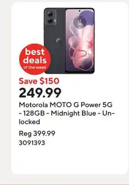 Staples Motorola MOTO G Power 5G - 128GB - Midnight Blue - Unlocked offer
