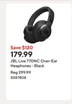 Staples JBL Live 770NC Over-Ear Heaphones - Black offer