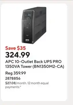 Staples APC 10-Outlet Back UPS PRO 1350VA Tower (BN1350M2-CA) offer