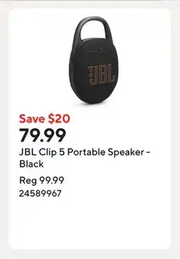 Staples JBL Clip 5 Portable Speaker - Black offer