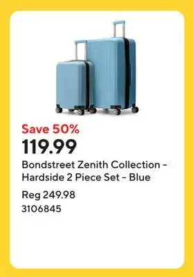 Staples Bondstreet Zenith Collection - Hardside 2 Piece Set - Blue offer