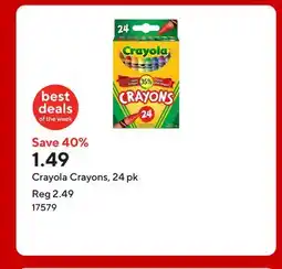 Staples Crayola Crayons, 24 pk offer
