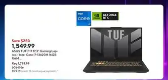 Staples ASUS TUF F17 17.3 Gaming Laptop - Intel Core i7-13620H 16GB RAM 1TB SSD Win 11 Home offer