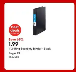 Staples 1 3-Ring Economy Binder - Black offer