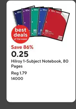 Staples Hilroy 1-Subject Notebook, 80 Pages offer
