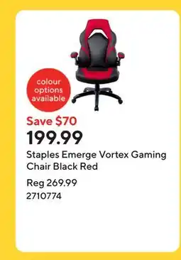 Staples Staples Emerge Vortex Gaming Chair Black Red offer