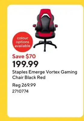 Staples Staples Emerge Vortex Gaming Chair Black Red offer