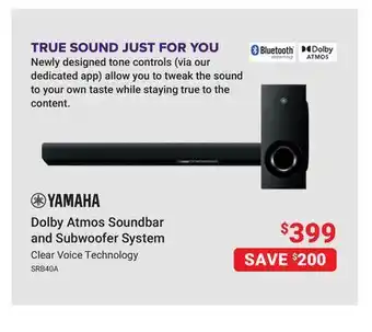 Visions Electronics Dolby Atmos Soundbar and Subwoofer System offer
