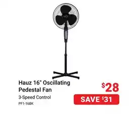 Visions Electronics Hauz 16 Oscillating Pedestal Fan with Plastic Blades offer