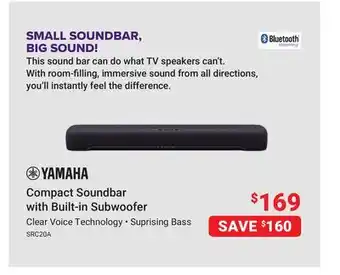 Visions Electronics Compact Soundbar with Built-in Subwoofer Clear Voice Technology • Suprising Bass offer