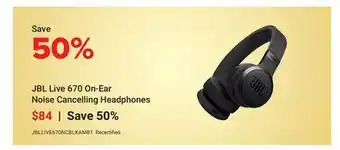 Visions Electronics JBL Live 670 On-Ear Noise Cancelling offer