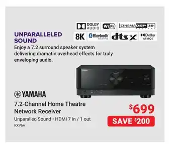 Visions Electronics YAMAHA 7.2-Channel Home Theatre Network Receiver offer