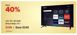 Visions Electronics JVC 55 4K UHD Smart Roku TV offer