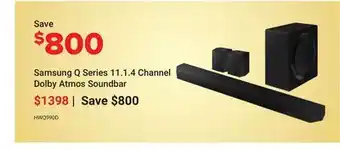 Visions Electronics Samsung Q Series 11.1. 4 Channel Dolby Atmos Soundbar offer