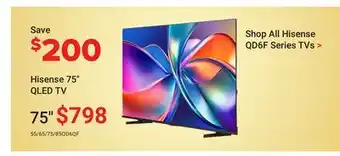 Visions Electronics Hisense 75 4K UHD HDR QLED 60Hz Fire TV Smart TV offer