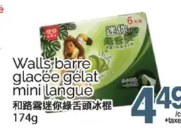 T&T Supermarket WALLS BARRE GLACEE GÉLAT MINI LANGUE, 174G offer