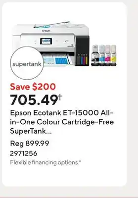 Staples Epson Ecotank ET-15000 All-in-One Colour Cartridge-Free SuperTank Printer offer