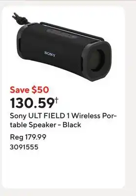 Staples Sony ULT FIELD 1 Wireless Portable Speaker - Black offer