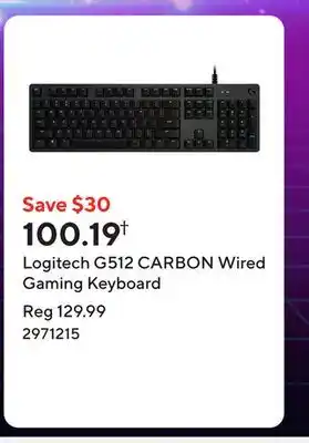 Staples Logitech G512 CARBON Wired Gaming Keyboard offer