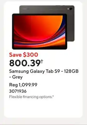 Staples Samsung Galaxy Tab S9 - 128GB - Grey offer