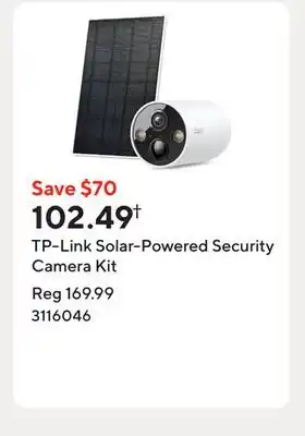 Staples TP-Link Solar-Powered Security Camera Kit offer