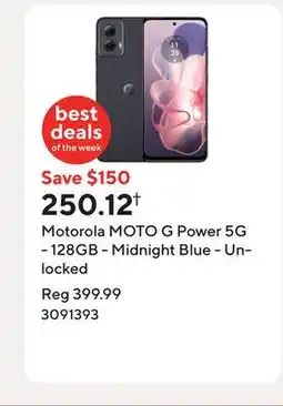 Staples Motorola MOTO G Power 5G - 128GB - Midnight Blue - Unlocked offer