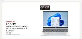 Staples HP 15.6 Copilot+ PC - AMD Ryzen AI 5 340/512GB SSD/16GB RAM/Windows 11 Home offer