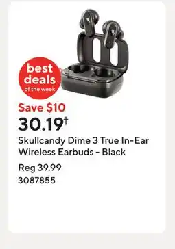 Staples Skullcandy Dime 3 True In-Ear Wireless Earbuds - Black offer