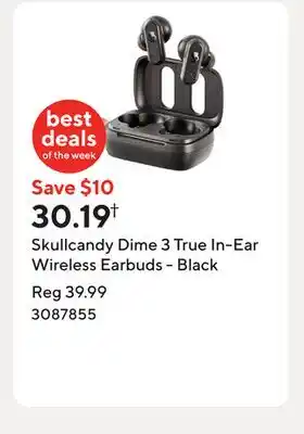 Staples Skullcandy Dime 3 True In-Ear Wireless Earbuds - Black offer