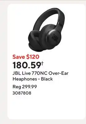 Staples JBL Live 770NC Over-Ear Heaphones - Black offer