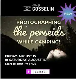 Gosselin Photo Photographing Perseids while camping offer