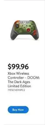 Walmart Xbox Wireless Controller – DOOM: The Dark Ages Limited Edition offer