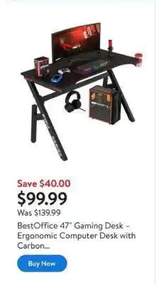 Walmart BestOffice 47” Gaming Desk offer