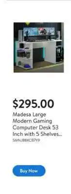 Walmart Madesa Large Modern Gaming Computer Desk offer