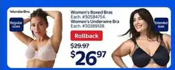 Walmart Women's Boxed Bras / Women's Underwire Bra offer