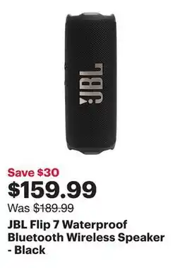 Best Buy JBL Flip 7 Waterproof Bluetooth Wireless Speaker - Black offer