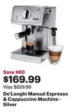 Best Buy De'Longhi Manual Espresso & Cappuccino Machine - Silver offer
