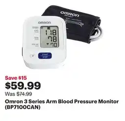 Best Buy Omron 3 Series Arm Blood Pressure Monitor (BP7100CAN) offer