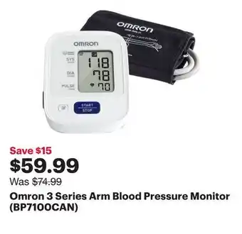 Best Buy Omron 3 Series Arm Blood Pressure Monitor (BP7100CAN) offer