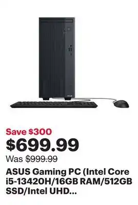 Best Buy ASUS Gaming PC (Intel Core i5-13420H/16GB RAM/512GB SSD/Intel UHD Graphics/Windows 11) offer