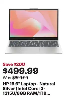 Best Buy HP 15.6 Laptop - Natural Silver (Intel Core i3-1315U/8GB RAM/1TB SSD/Windows 11) offer