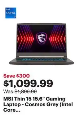 Best Buy MSI Thin 15 15.6 Gaming Laptop - Cosmos Grey (Intel Core i7-13620H/512GB/16GB RAM/GeForce RTX 4050) offer